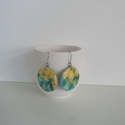 Round earrings abstract 4